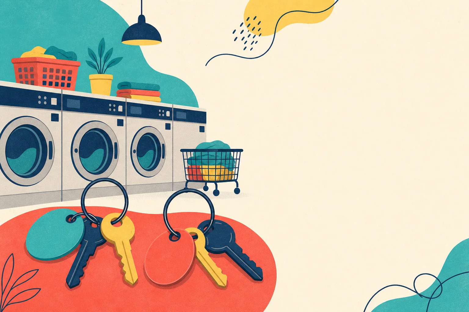 Flat illustration for the article "New owners and keys two key rings".