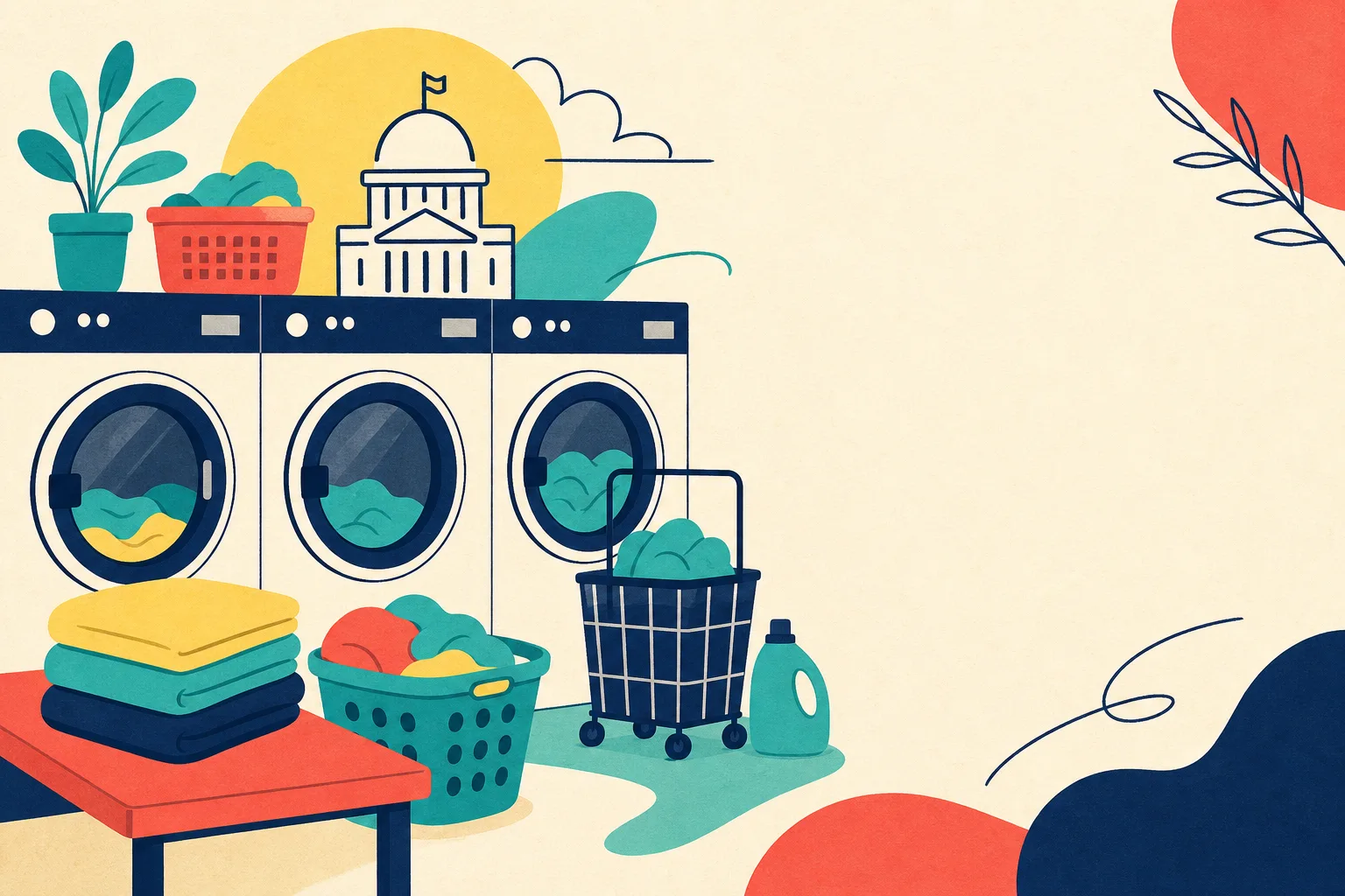 Flat illustration for the article "Recently found in the new was article about the Federal Government".